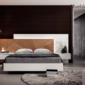 Dormitorio “Amanecer Moderno” – Elegancia geométrica y confort contemporáneo