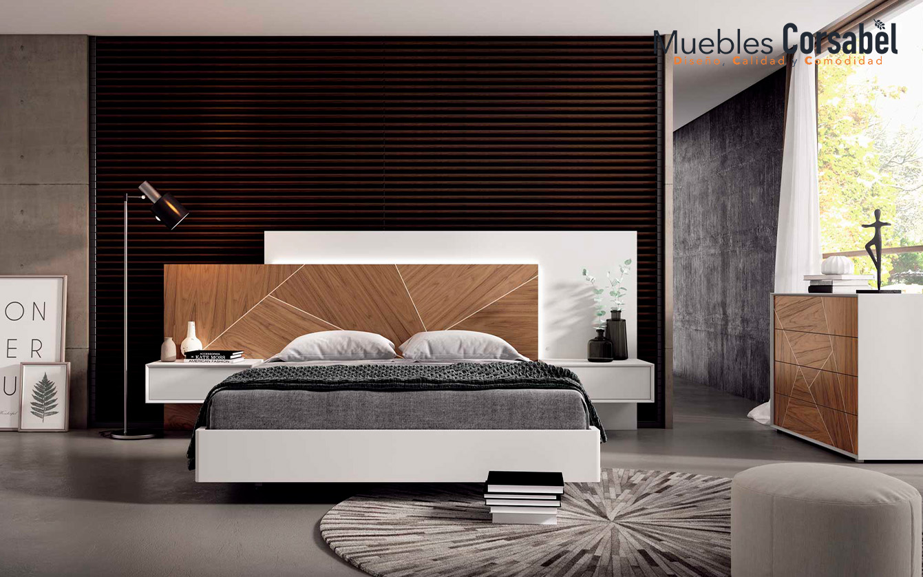 Dormitorio “Amanecer Moderno” – Elegancia geométrica y confort contemporáneo