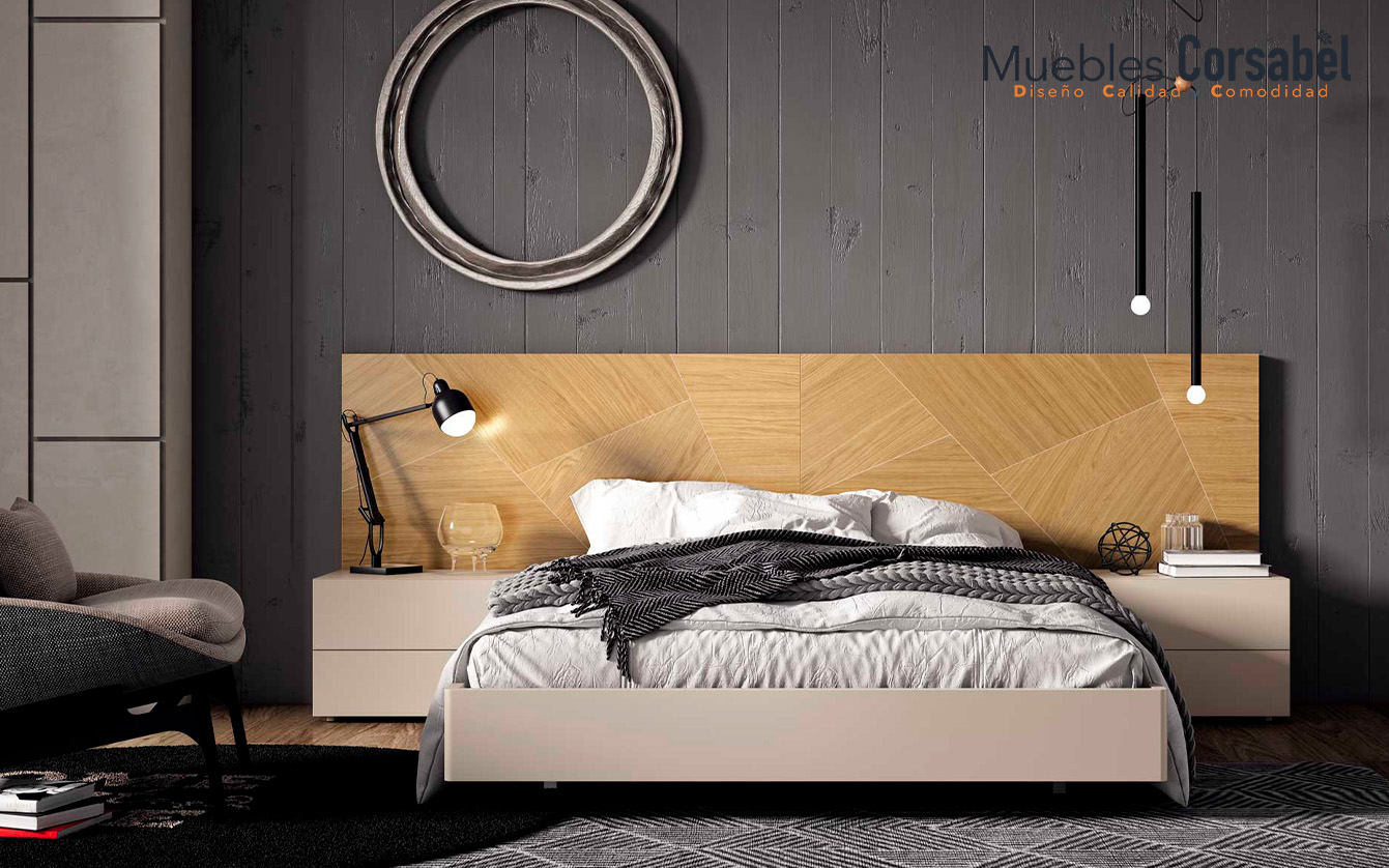 Dormitorio “Áureo Natural” – Minimalismo cálido en madera y tonos neutros