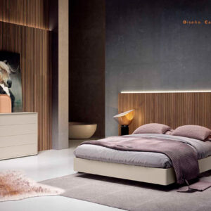 Dormitorio “Línea Serena” – Elegancia minimalista con cabecero acanalado