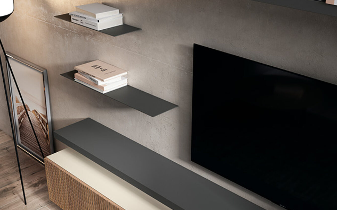 Composición Modular de Salón Boreal: Textura Cálida y Minimalismo Funcional