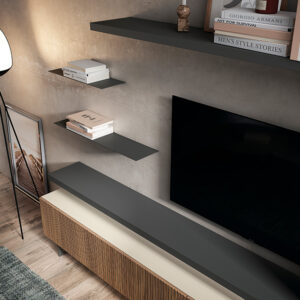Composición Modular de Salón Boreal: Textura Cálida y Minimalismo Funcional