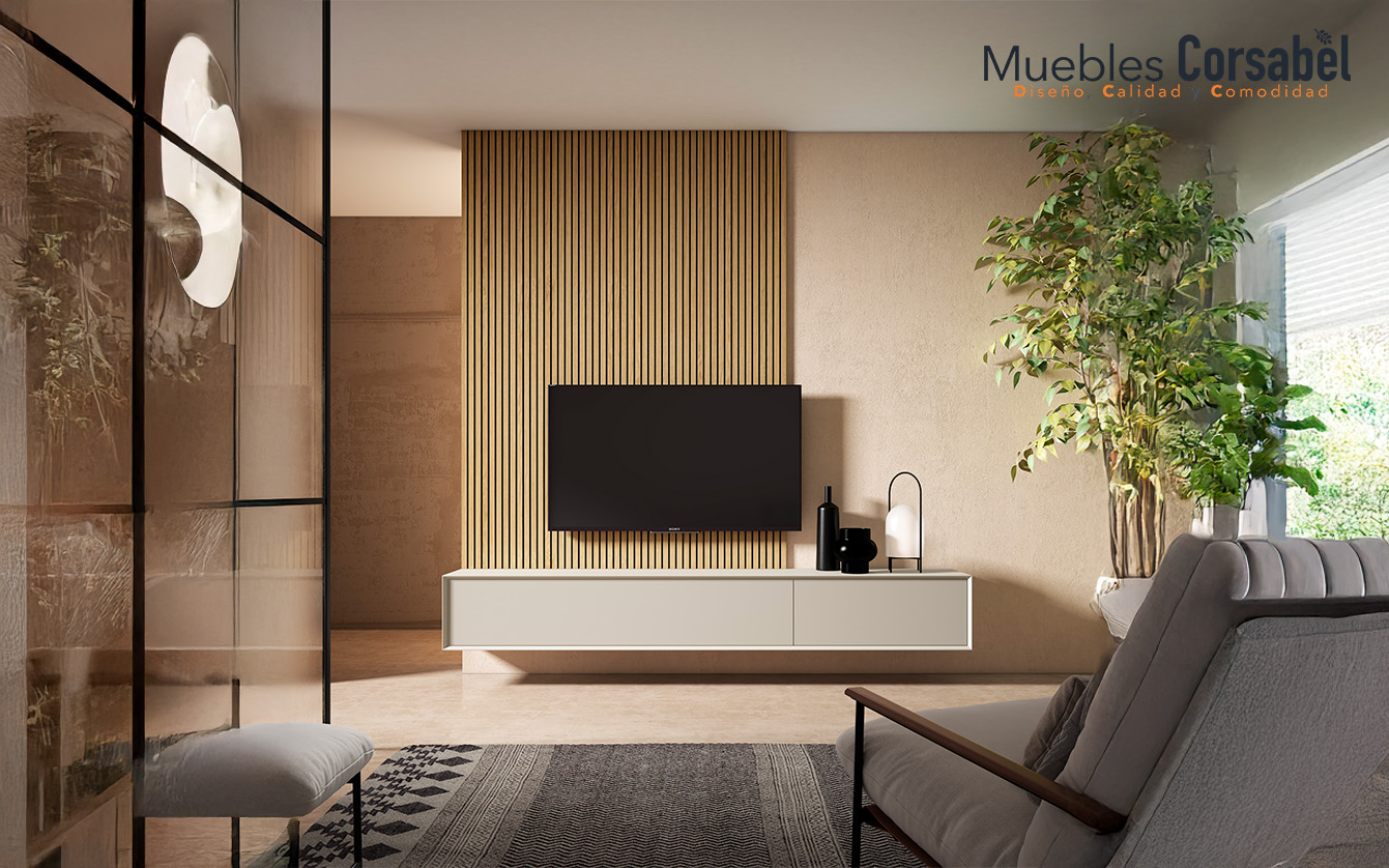 Mueble de Televisión Suspendido Minimalista: Calma y Funcionalidad